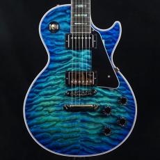 Gibson Les Paul Custom 7A Quilt Top Abalone Inlays Trans Blue Burst Gloss