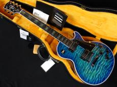 Gibson Les Paul Custom 7A Quilt Top Abalone Inlays Trans Blue Burst Gloss_2