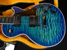 Gibson Les Paul Custom 7A Quilt Top Abalone Inlays Trans Blue Burst Gloss_4