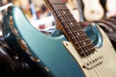 XOTiC XSC-2 Master Grade Flame Maple Neck Heavy Aged ~Vintage Lake Pracid Blue~_9