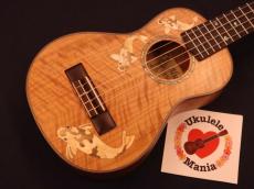 Alulu Carp (鯉)Inlay Solid Curly Maple Concert Ukulele #5477