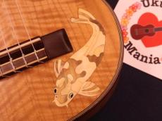 Alulu Carp (鯉)Inlay Solid Curly Maple Concert Ukulele #5477_4