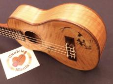 Alulu Carp (鯉)Inlay Solid Curly Maple Concert Ukulele #5477_7