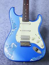 XOTiC XSC-2 Master Grade Flame Maple Neck Heavy Aged ~Lake Pracid Blue over Blue Paisley ~