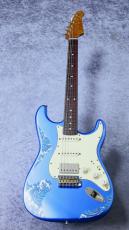 XOTiC XSC-2 Master Grade Flame Maple Neck Heavy Aged ~Lake Pracid Blue over Blue Paisley ~_2