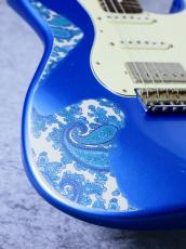 XOTiC XSC-2 Master Grade Flame Maple Neck Heavy Aged ~Lake Pracid Blue over Blue Paisley ~_3