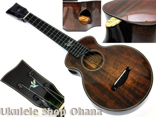 Naturel Ukulele テナー カスタム カーリーマホガニー サイドホール 2021年中古委託