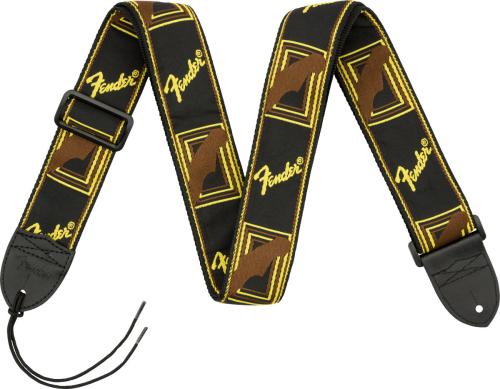 Fender Monogrammed Straps-Black/Yellow/Brown