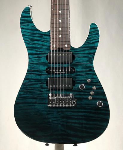 SCHECTER 【厳選キルトメイプル】EX5B-24-7st CTM/VTR M/HR -Black Turquoise-【USED】