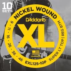 D'addario EXL125/10P 09-46 スーパーライトトップレギュラーボトム 10セットエレキギター弦 お買い得な10パック