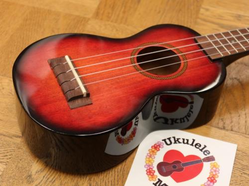 MAHALO Red Burst Soprano with Gear Tuners