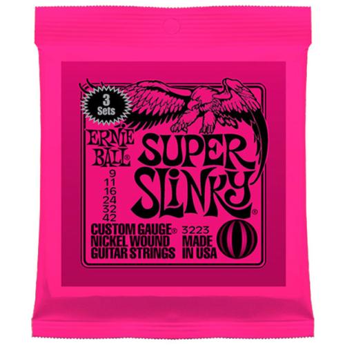 ERNIE BALL 3223 SuperSlinky 09-42 スーパースリンキー 3セットエレキギター弦 お買い得な3パック