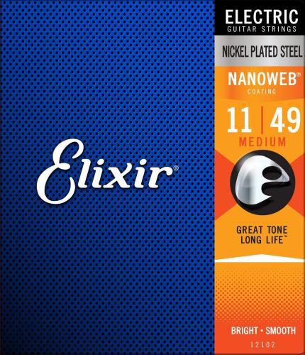 Elixir NANOWEB 11-49 ミディアム #12102 エレキギター弦