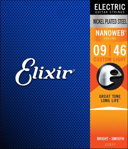 Elixir NANOWEB 09-46 カスタムライト #12027エレキギター弦