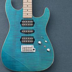 TOM ANDERSON Drop Top w/Special Selection Traditional Flame, Blue Logo -Bora Bora Blue with Binding-