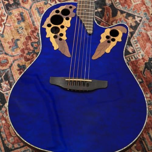 Ovation Celebrity Elite Exotic Mid Depth CE44P-8TQ (Blue Tranceparent Quilt)【特価】