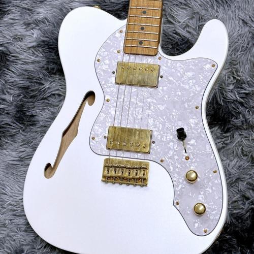 XOTiC XTC-3 Thinline White Pearl Light Aged w/5A Roasted Flame Maple Neck 【アウトレット特価】