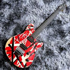 EVH Limited Edition Wolfgang Special Striped Series, Ebony Fingerboard, Red, Black, and White, Aged_2