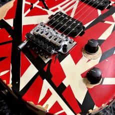 EVH Limited Edition Wolfgang Special Striped Series, Ebony Fingerboard, Red, Black, and White, Aged_3