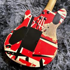 EVH Limited Edition Wolfgang Special Striped Series, Ebony Fingerboard, Red, Black, and White, Aged_8