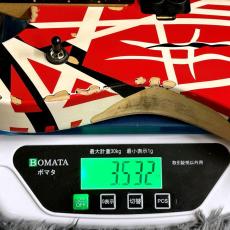 EVH Limited Edition Wolfgang Special Striped Series, Ebony Fingerboard, Red, Black, and White, Aged_11