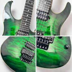 Suhr Custom Modern Carve Top Ash/Pau Ferro/Ebony -Trans Green Burst-_4