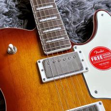 Squier Paranormal Troublemaker Telecaster Deluxe Bigsby, Parchment Pickguard, Honey Sunburst_4