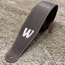 Warwick Teambuilt Genuine Leather Bass Strap Brown Silver Embossing_2