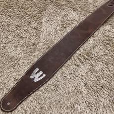 Warwick Teambuilt Genuine Leather Bass Strap Brown Silver Embossing_3