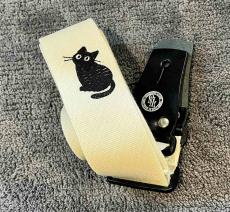 TENDER STRAP TS-2 AC おすわりねこ【ギターストラップ】【刺繍ストラップ】