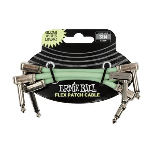 ERNIE BALL Glow-in-Dark Flex Patch Cable 3 Pack 《7.6cm》【オンラインストア限定】