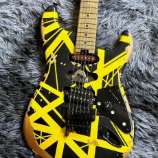 EVH Limited Edition Striped Series Frankenstein Frankie Black with Yellow Stripes,Aged