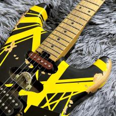 EVH Limited Edition Striped Series Frankenstein Frankie Black with Yellow Stripes,Aged_5