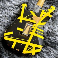 EVH Limited Edition Striped Series Frankenstein Frankie Black with Yellow Stripes,Aged_8
