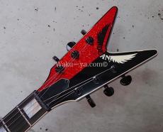 DEAN USA Custom Shop Michael Schenker Flying V Yin Yang / Black & Red Sparkle_3