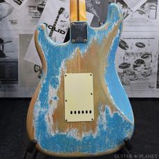 Fender Custom Shop MBS 1963 Stratocaster Ultimate Relic -Taos Turquoise over Olympic White- by Dennis Galuszka_3