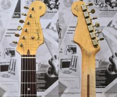 Fender Custom Shop MBS 1963 Stratocaster Ultimate Relic -Taos Turquoise over Olympic White- by Dennis Galuszka_5