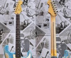 Fender Custom Shop MBS 1963 Stratocaster Ultimate Relic -Taos Turquoise over Olympic White- by Dennis Galuszka_6