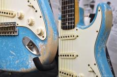 Fender Custom Shop MBS 1963 Stratocaster Ultimate Relic -Taos Turquoise over Olympic White- by Dennis Galuszka_9