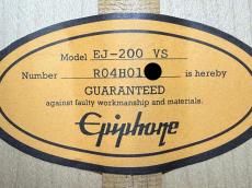 Epiphone by Gibson EJ-200VS / Grover U.S.A 102G Peg・Solid Spruce Top・Maple Side and Back・Crown Inlay・Rosewood Fingerboard and Mustache Bridge・Maple Neck・Tortoise Color  guard【With Riter Case】2004年製_16