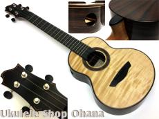 Akira Niihori Ukulele [Lizard] グランドコンサート サイドホール #05035 カーリーメイプル/インディアンローズウッド(裏1P)