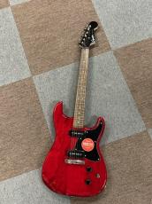 Squier Paranormal Strat-O-Sonic, Laurel Fingerboard, Black Pickguard, Crimson Red Transparent