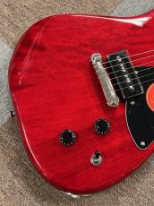 Squier Paranormal Strat-O-Sonic, Laurel Fingerboard, Black Pickguard, Crimson Red Transparent_5