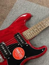 Squier Paranormal Strat-O-Sonic, Laurel Fingerboard, Black Pickguard, Crimson Red Transparent_6