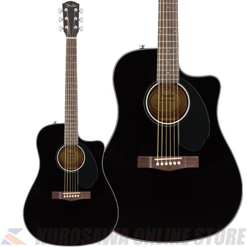 Fender CD-60SCE Dreadnought, Walnut Fingerboard, Black【アクセサリープレゼント】(ご予約受付中)【ONLINE STORE】