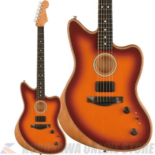Fender American Acoustasonic Jazzmaster, Tobacco Sunburst, Ebony 【高性能ケーブルプレゼント】【即納可能】【ONLINE STORE】