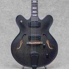 Victor Baker Guitars Model 35 Chambered Semi-hollow Black Smoke Stain Block Position Gold Hardware S/N:754
