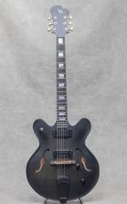 Victor Baker Guitars Model 35 Chambered Semi-hollow Black Smoke Stain Block Position Gold Hardware S/N:754_2