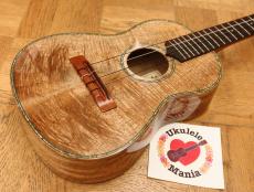 MAUI MUSIC MAUI MUSIC SALE! Deluxe Retro Curly Mango Tenor with Paua Shell Inlay #5088