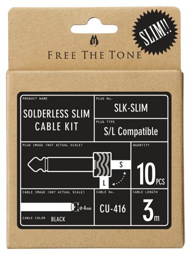 Free The Tone SLK-SLIM(ソルダーレススリムキット)【CU-416ケーブル3m,SL-SLIMブラグ/キャップ/皿ネジ各10個】